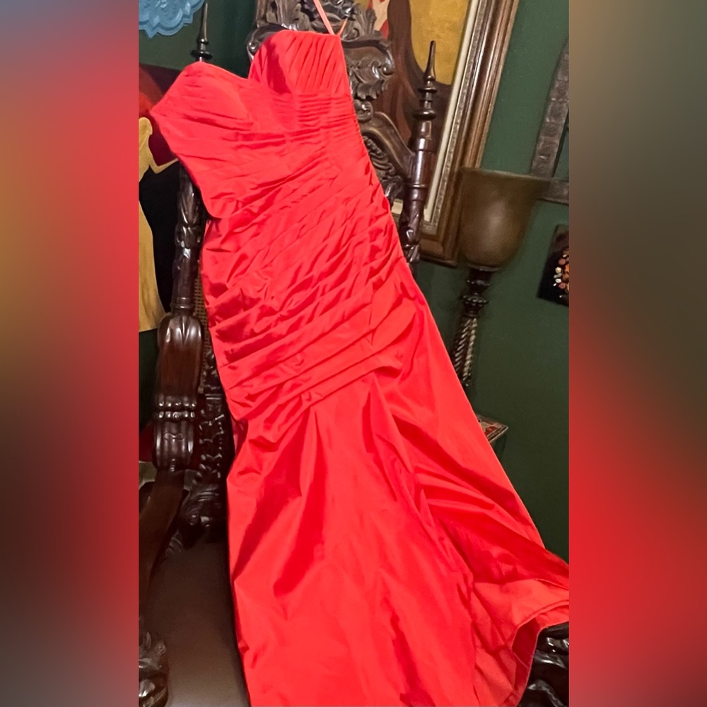 NWT Angelina Faccenda Red Corset Fit Prom Party Formal Dress Women’s Size 12